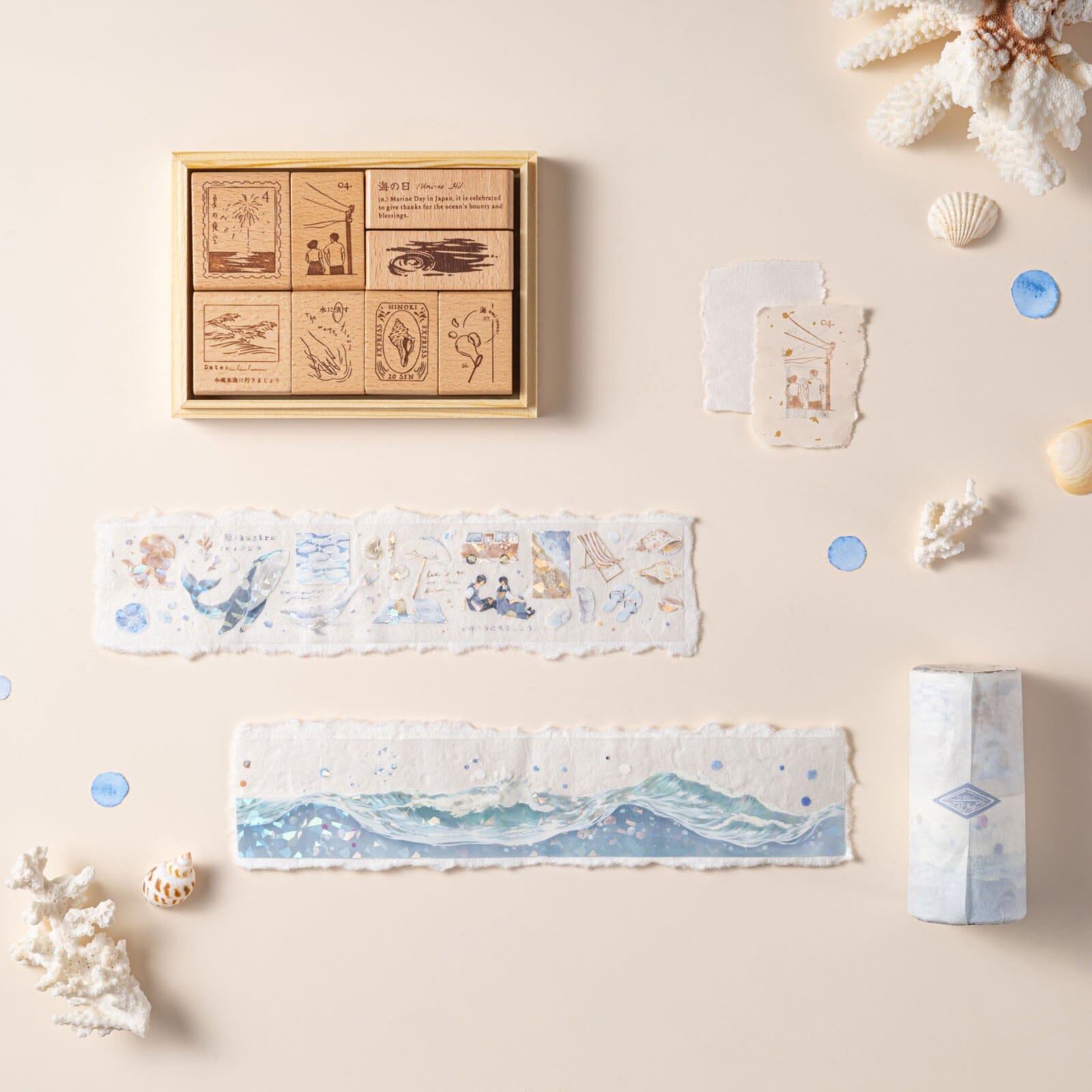 Hinoki - 'Into the Wave' Decorative PET Tape Set
