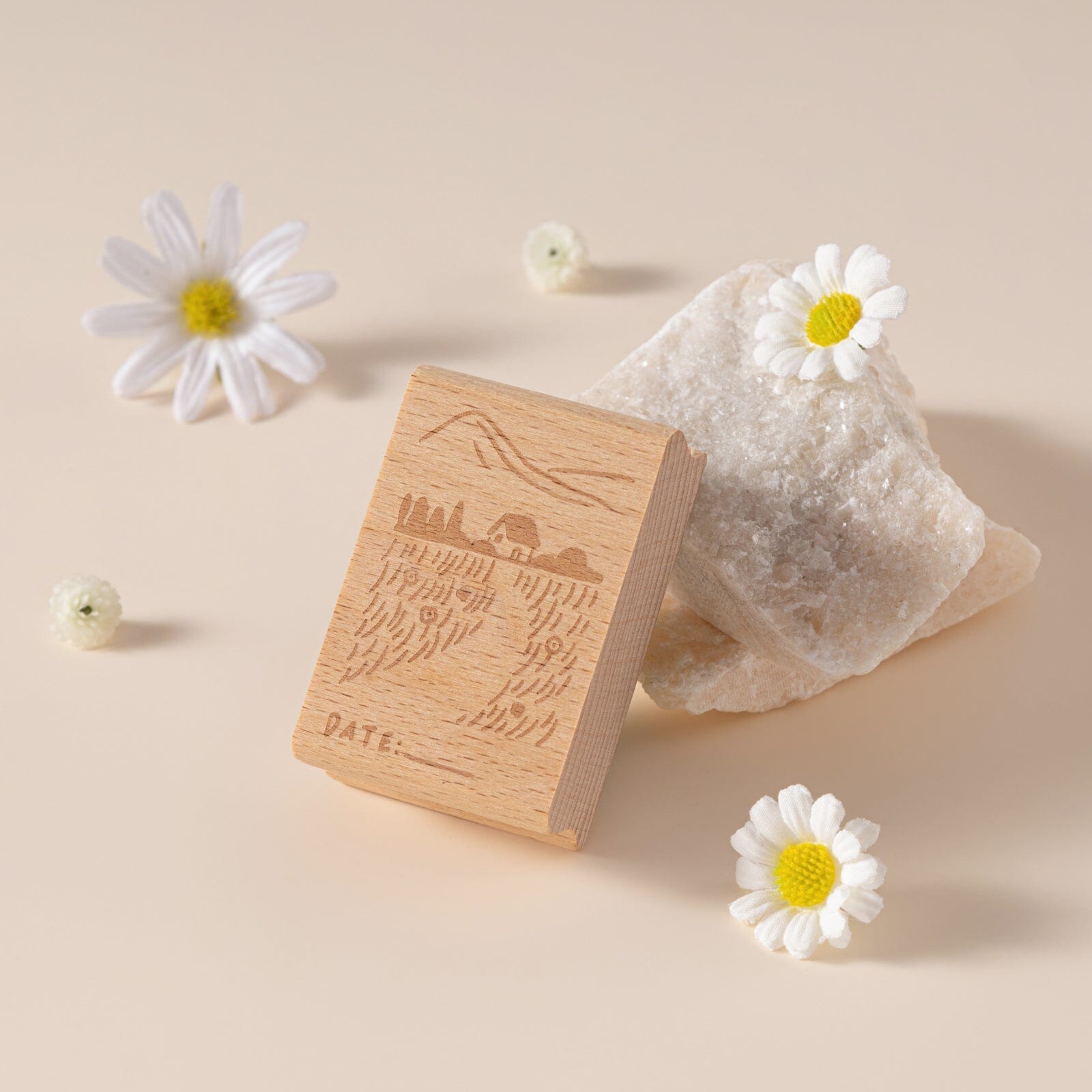 Hinoki - 'Into the Meadow' Engraved Wooden Stamp Set