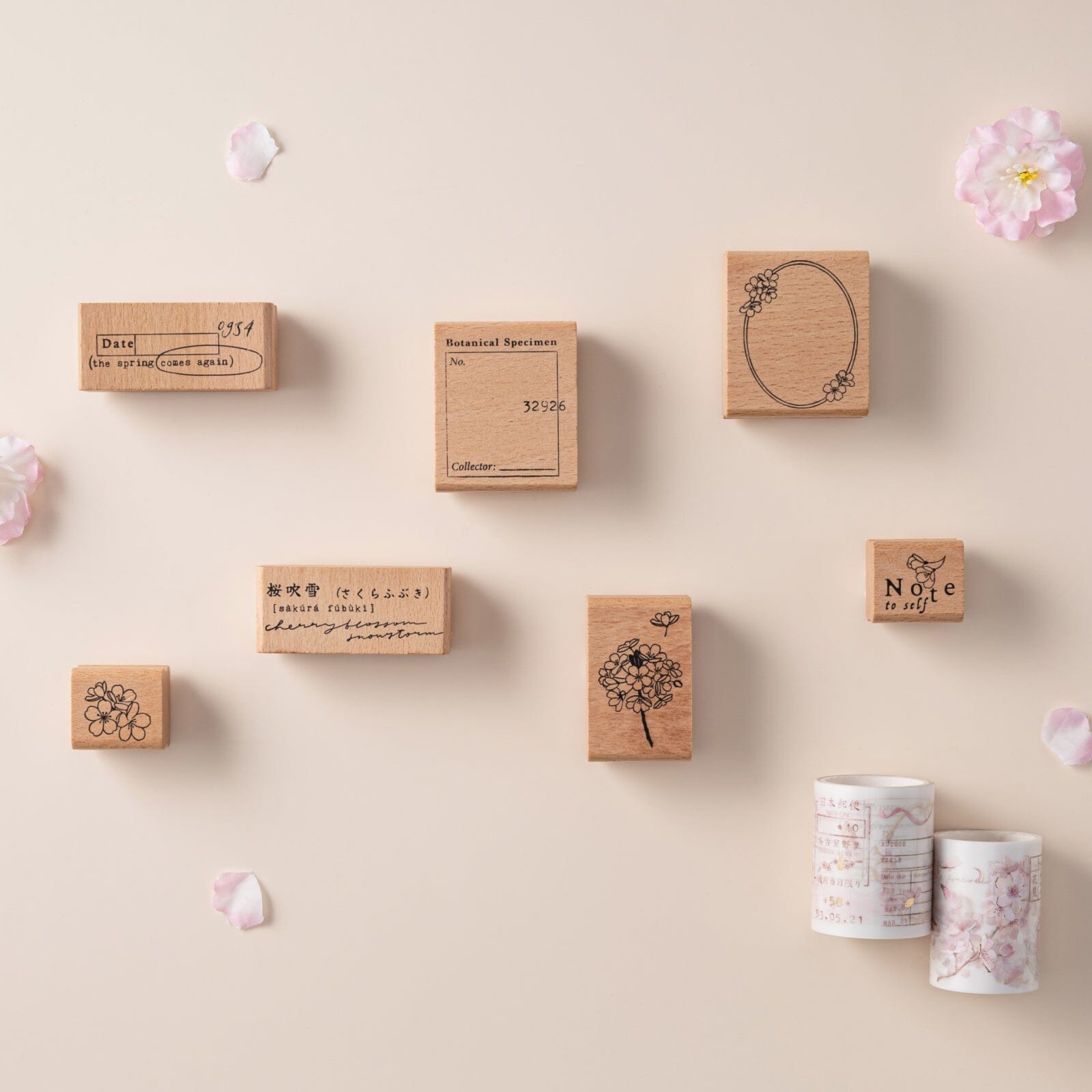 Hinoki - 'Into the Blossom' Wooden Stamps Set