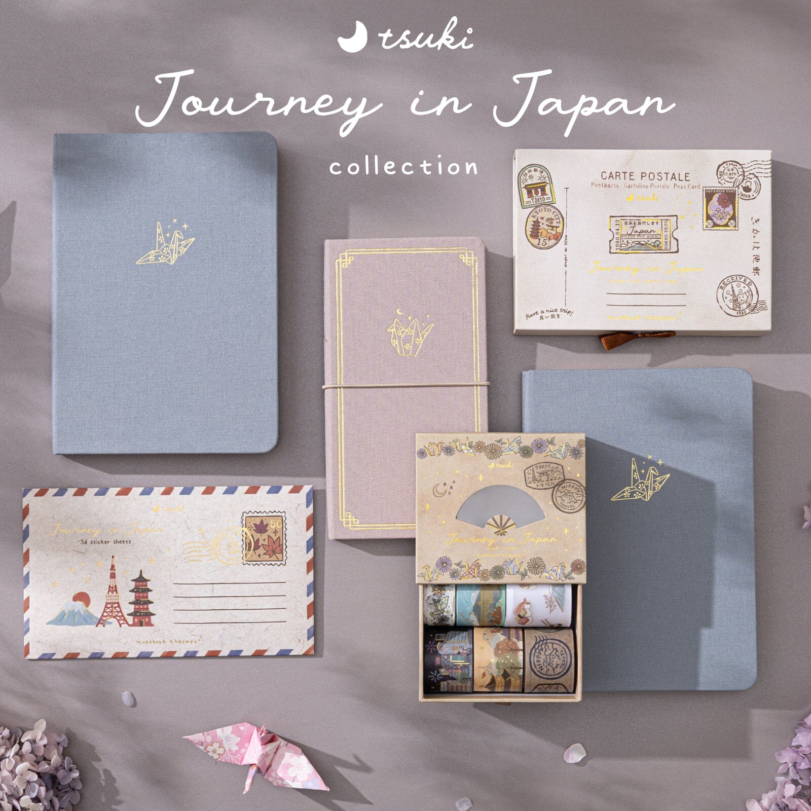 Tsuki 'Calm Origami' Travel Notebook ☾