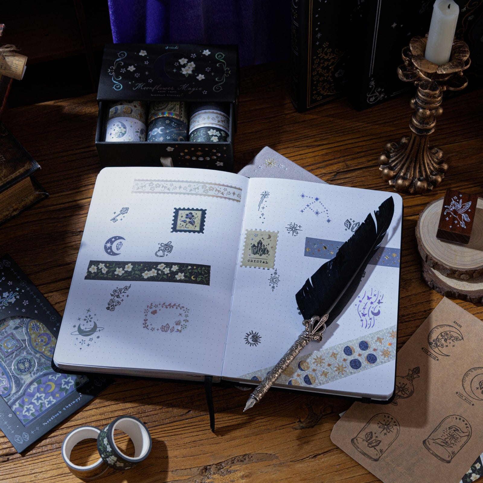 Tsuki 'Moonflower Magic' Bullet Journal Stamp Set ☾