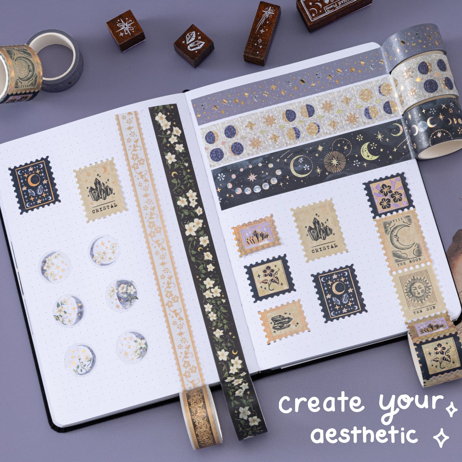 Tsuki 'Moonflower Magic' Washi Tape Set ☾