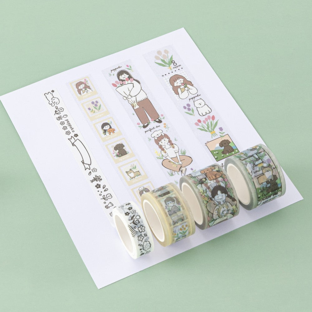 Tsuki 'Happy Day' Washi Tape Set by Notebook Therapy x Peppoko ☾