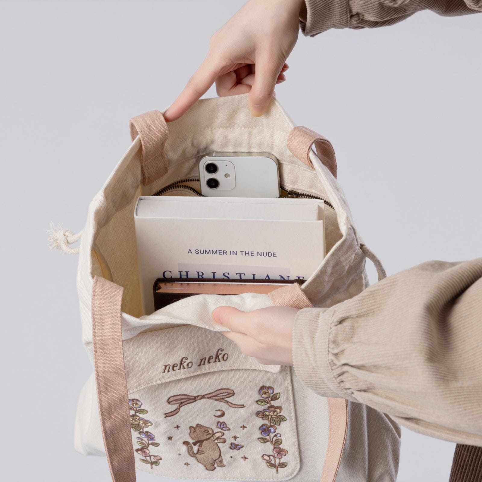 Tsuki 'Vintage Neko' Limited Edition Embroidered Tote Bag ☾