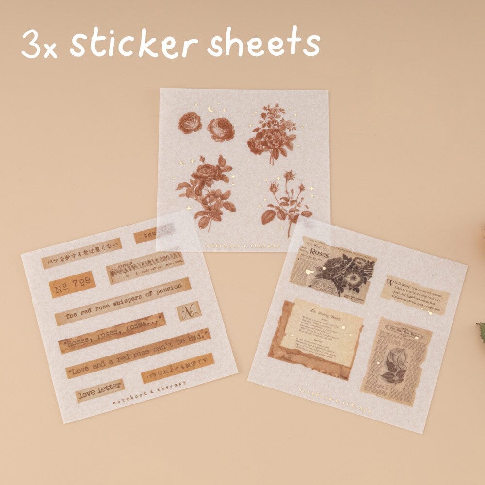 Tsuki 'Vintage Rose' #2 Washi Tape Set ☾