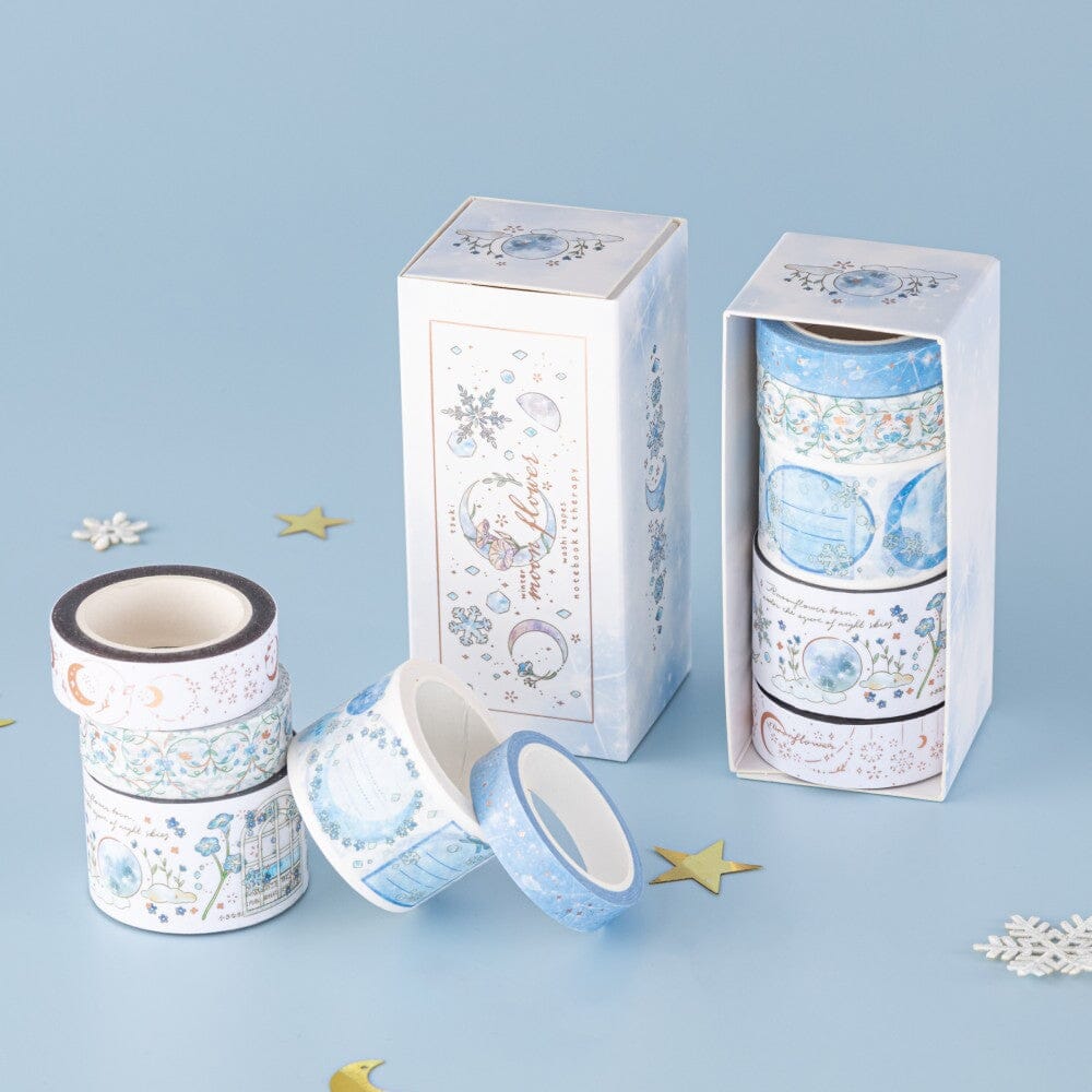 Tsuki 'Winter Moonflower' Washi Tape Set ☾