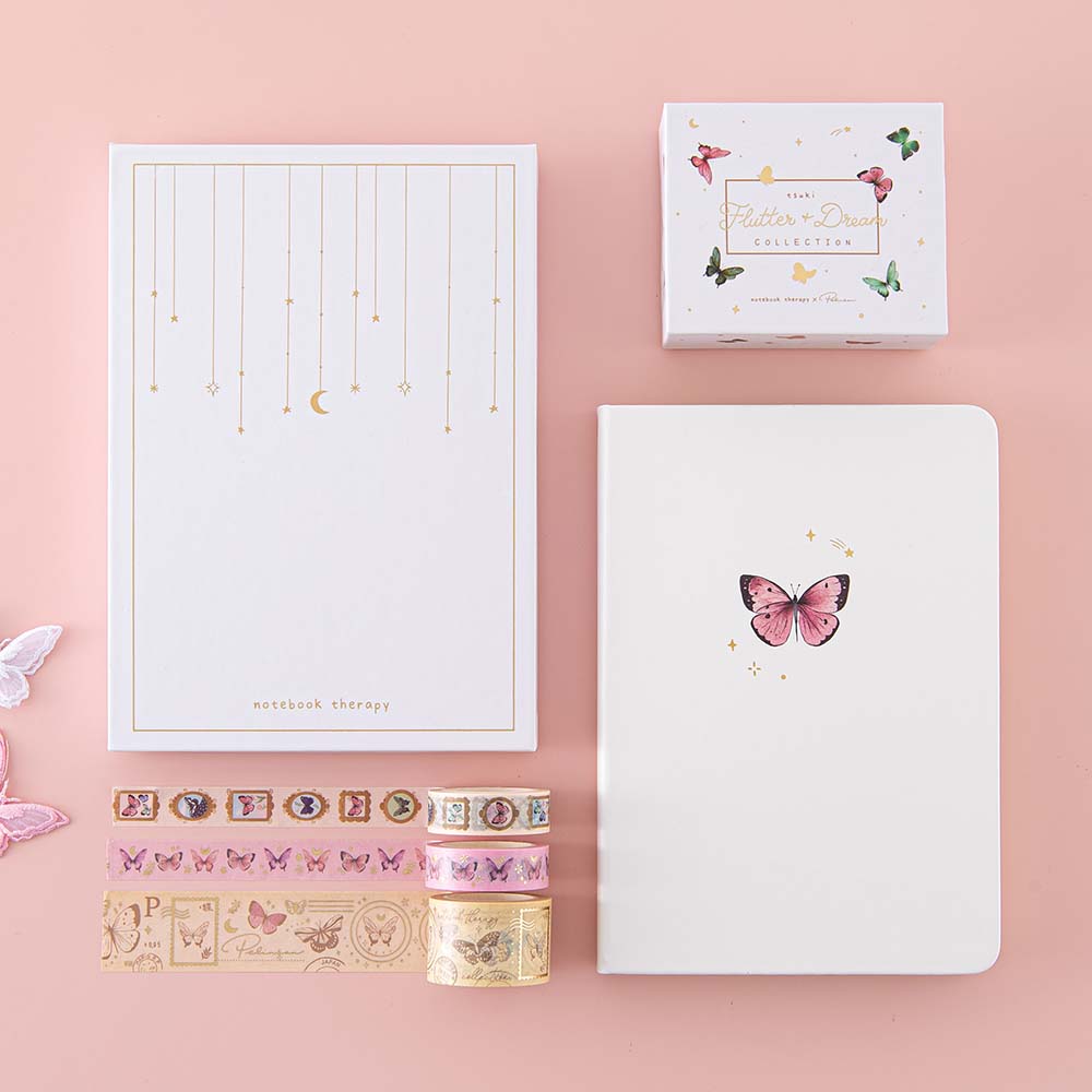 Tsuki Cloud White 'Flutter + Dream' Limited Edition Bullet Journal by Notebook Therapy x Pelinkan ☾