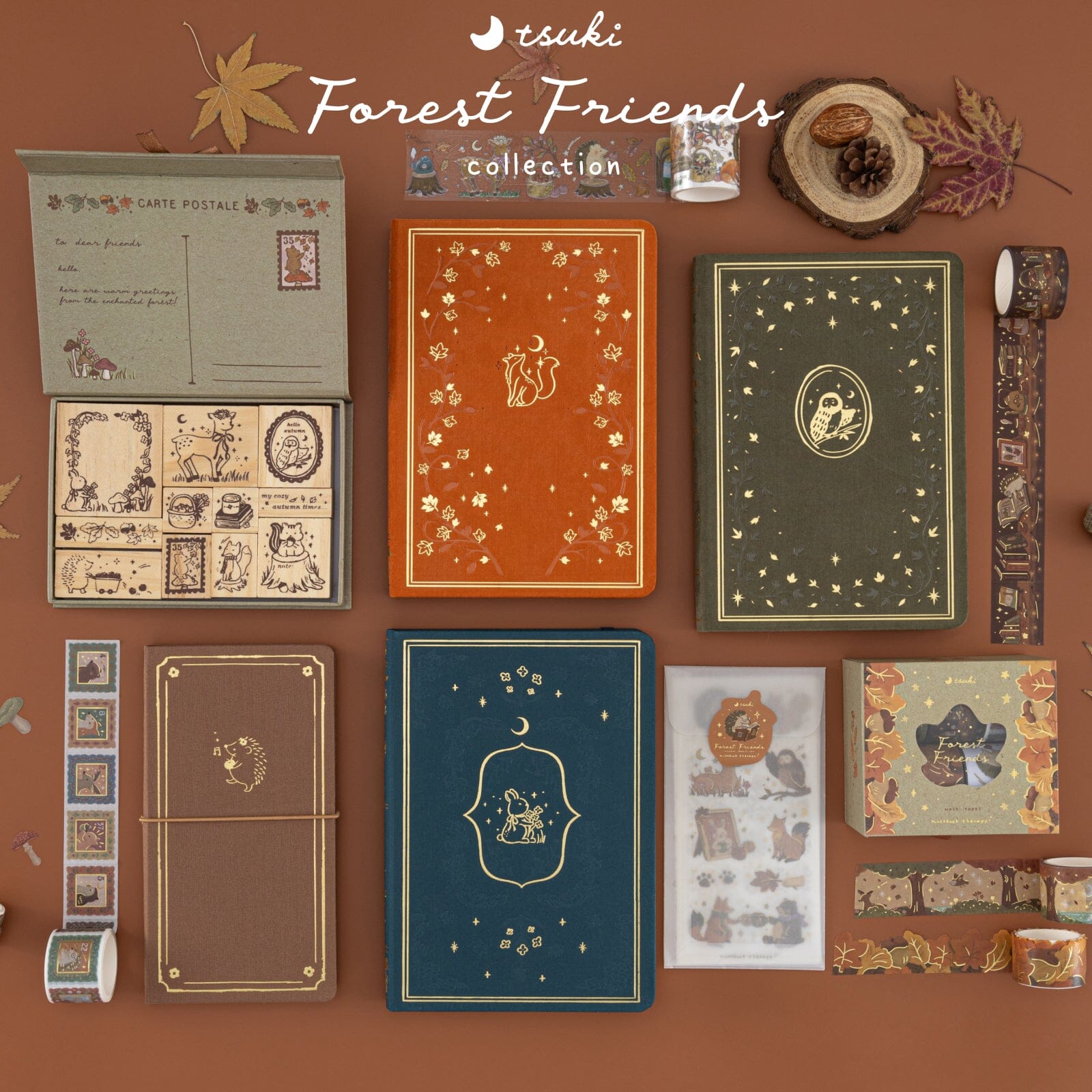 Tsuki 'Forest Friends' Bullet Journal Stamp Set ☾
