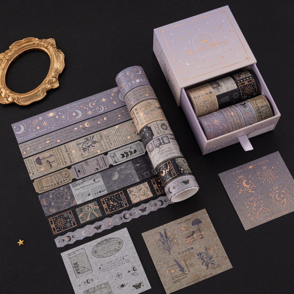 Tsuki 'Moonlit Alchemy' Washi Tape Set ☾