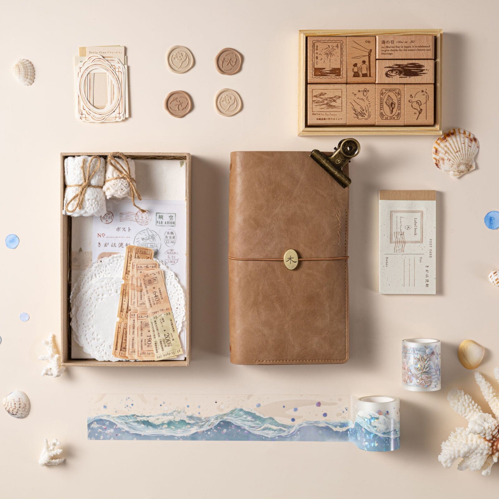 Hinoki - 'Into the Wave' Decorative PET Tape Set