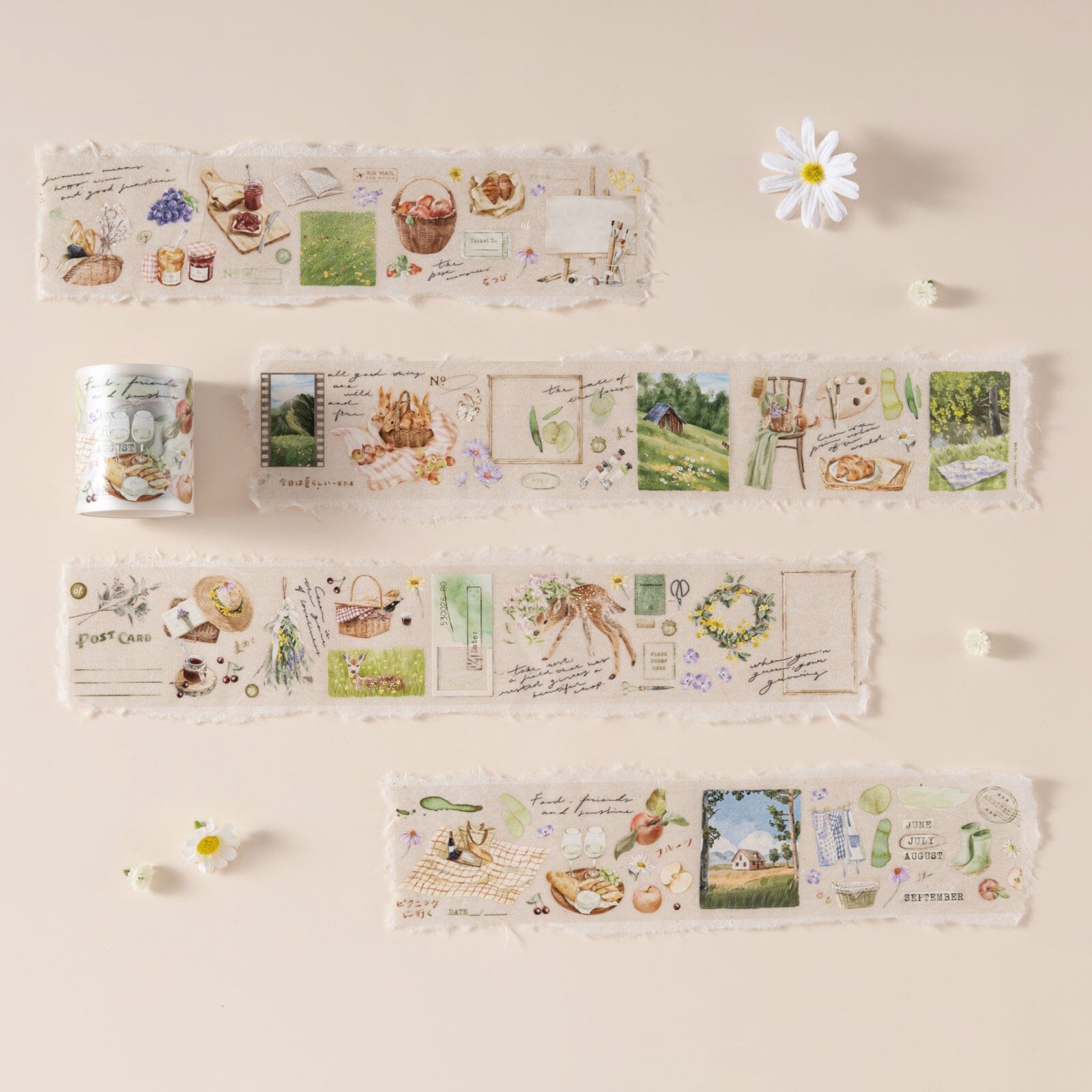 Hinoki - 'Into the Meadow' PET Decorative Tape - Meadow Picnic