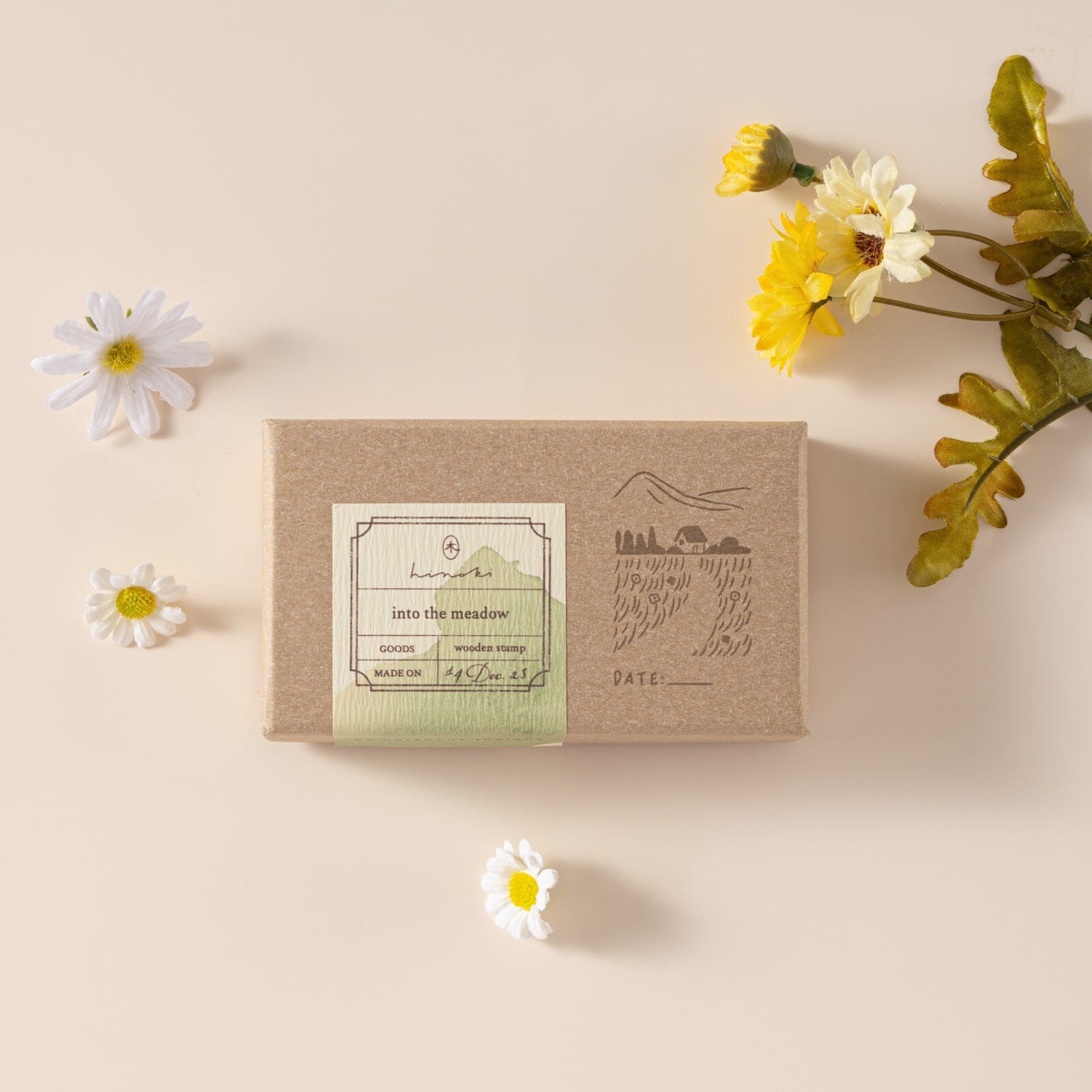 Hinoki - 'Into the Meadow' Engraved Wooden Stamp Set