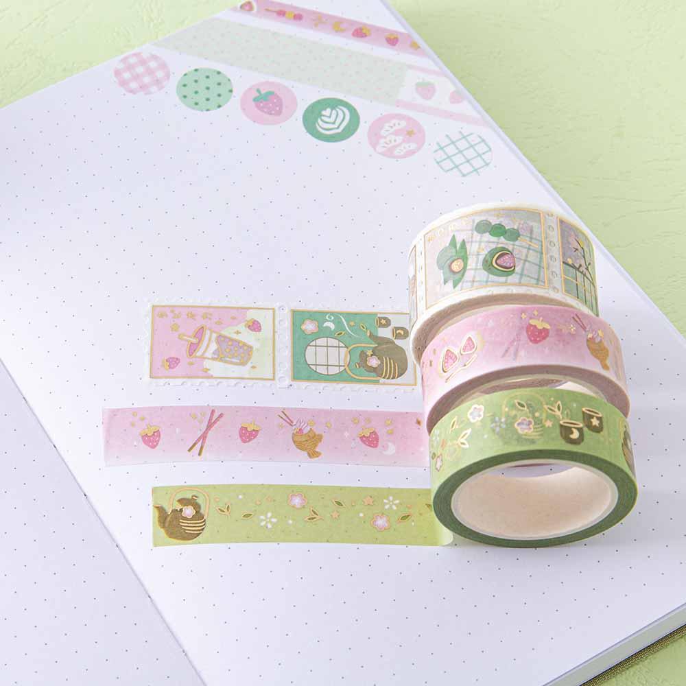 Tsuki 'Matcha Ichigo' Washi Tape Set ☾