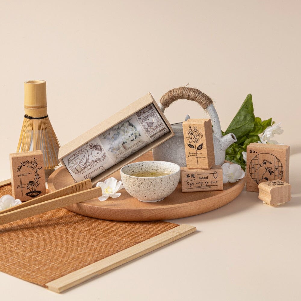Hinoki - 'Into the Tea Room' Wooden Stamps