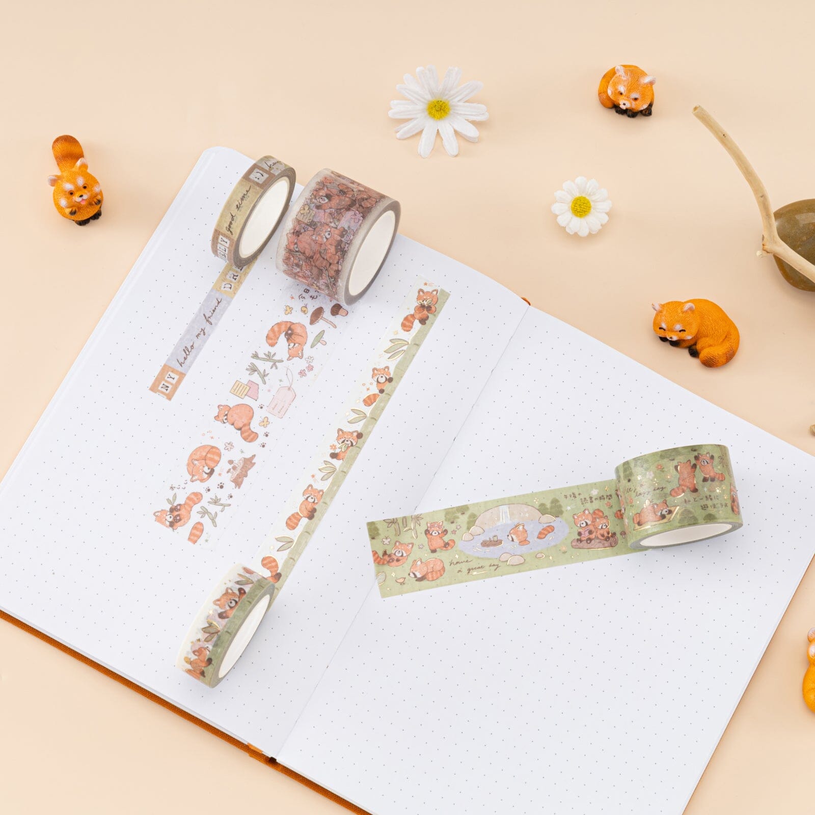 Tsuki 'Red Panda' Washi Tape Set ☾