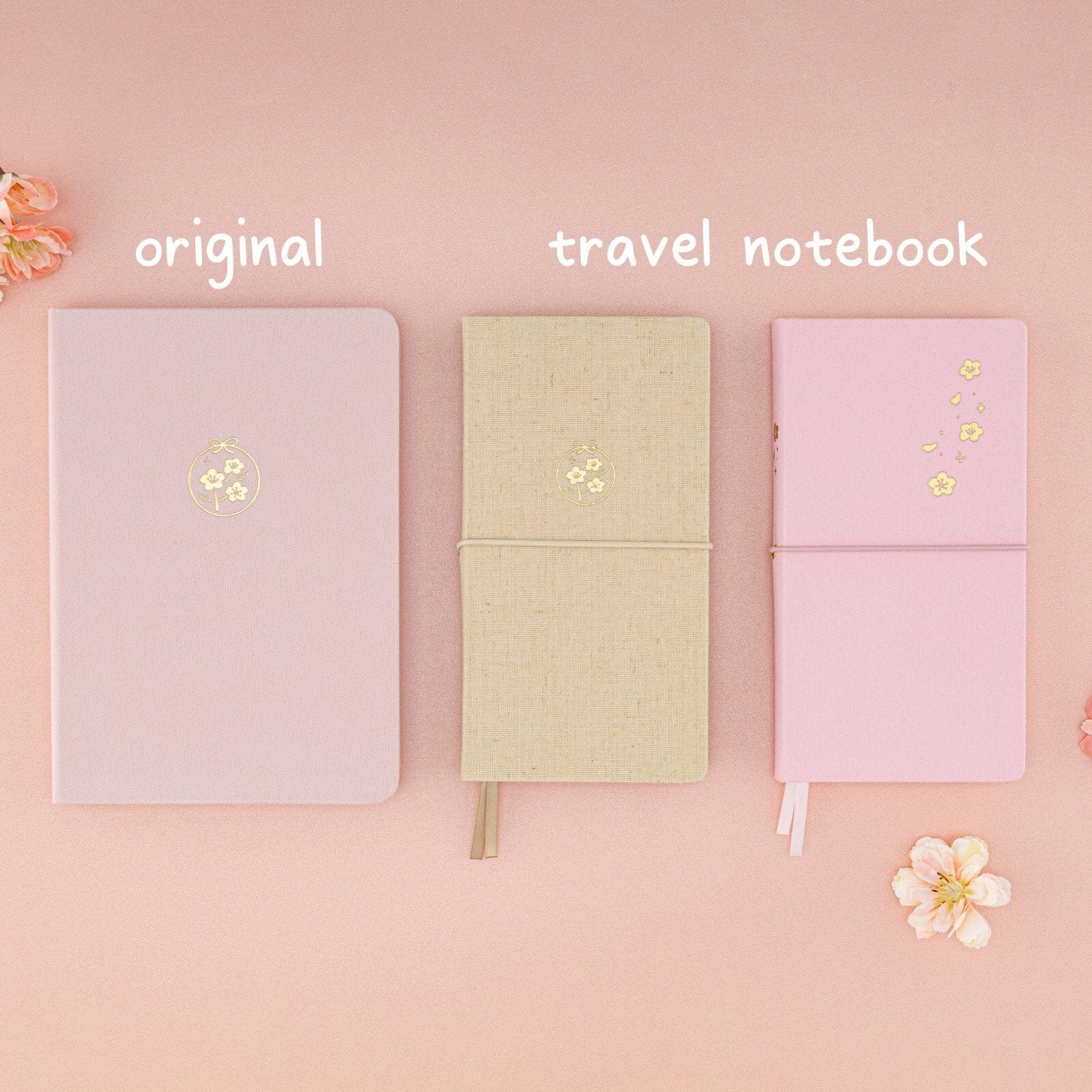 Tsuki 'Sakura Breeze' Kraft Paper Travel Notebook ☾