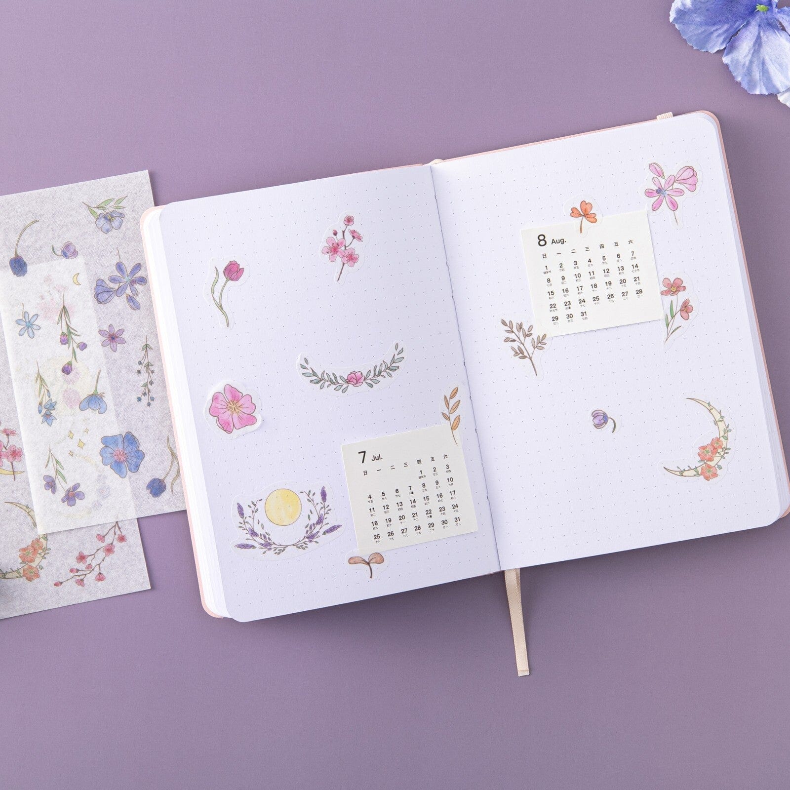 Tsuki 'Watercolour Garden' Stickers - Set Of 10