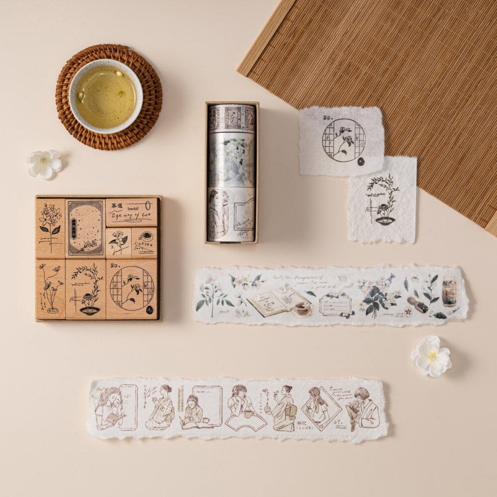 Hinoki - 'Into the Tea Room' Wooden Stamps