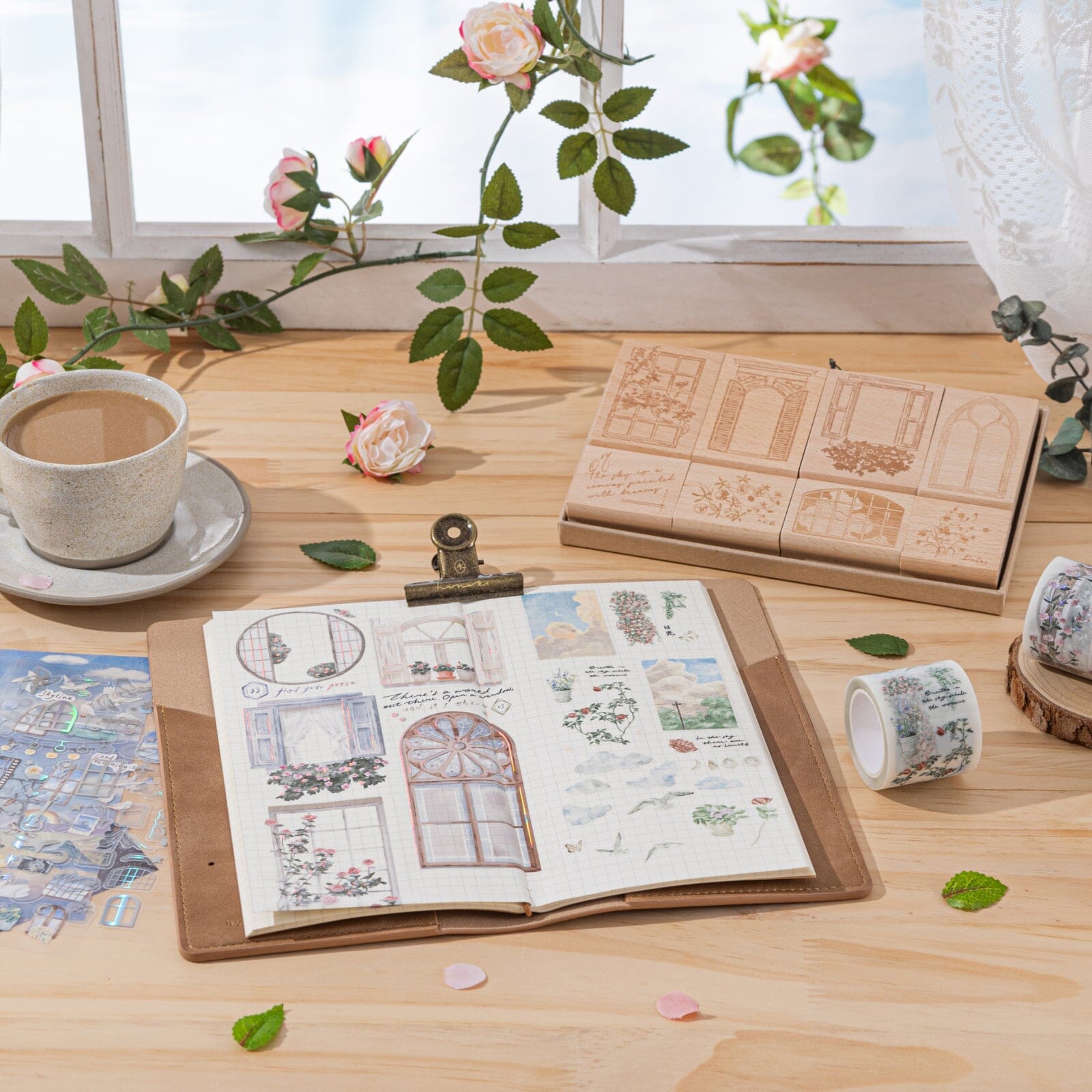 Hinoki - 'Into the Sky' Engraved Wooden Stamp Set