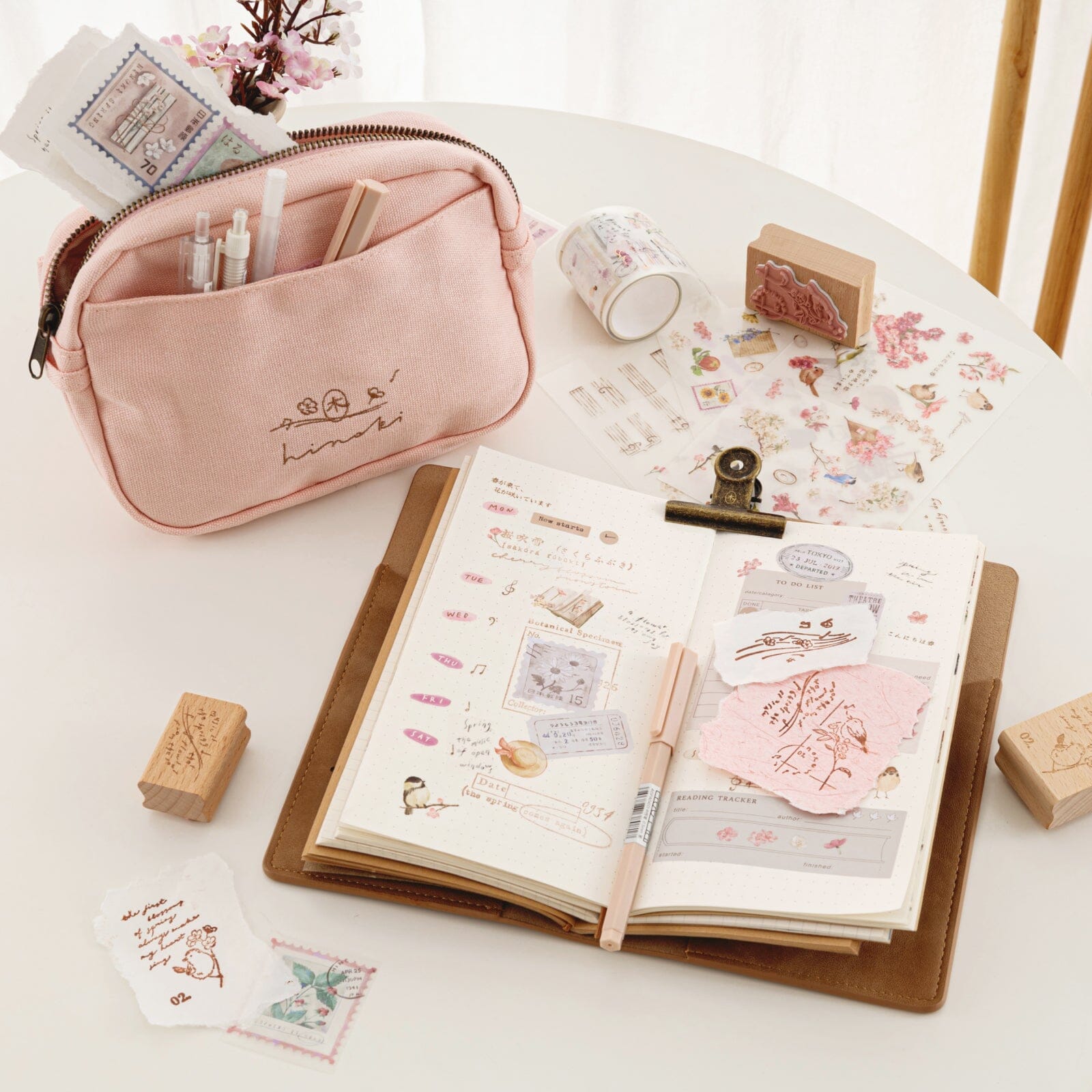 Hinoki - 'Into the Song' Engraved Wooden Stamps Set