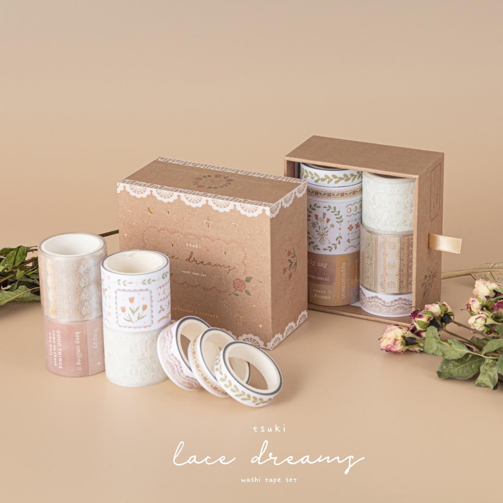 Tsuki 'Lace Dreams' Washi Tape Set ☾