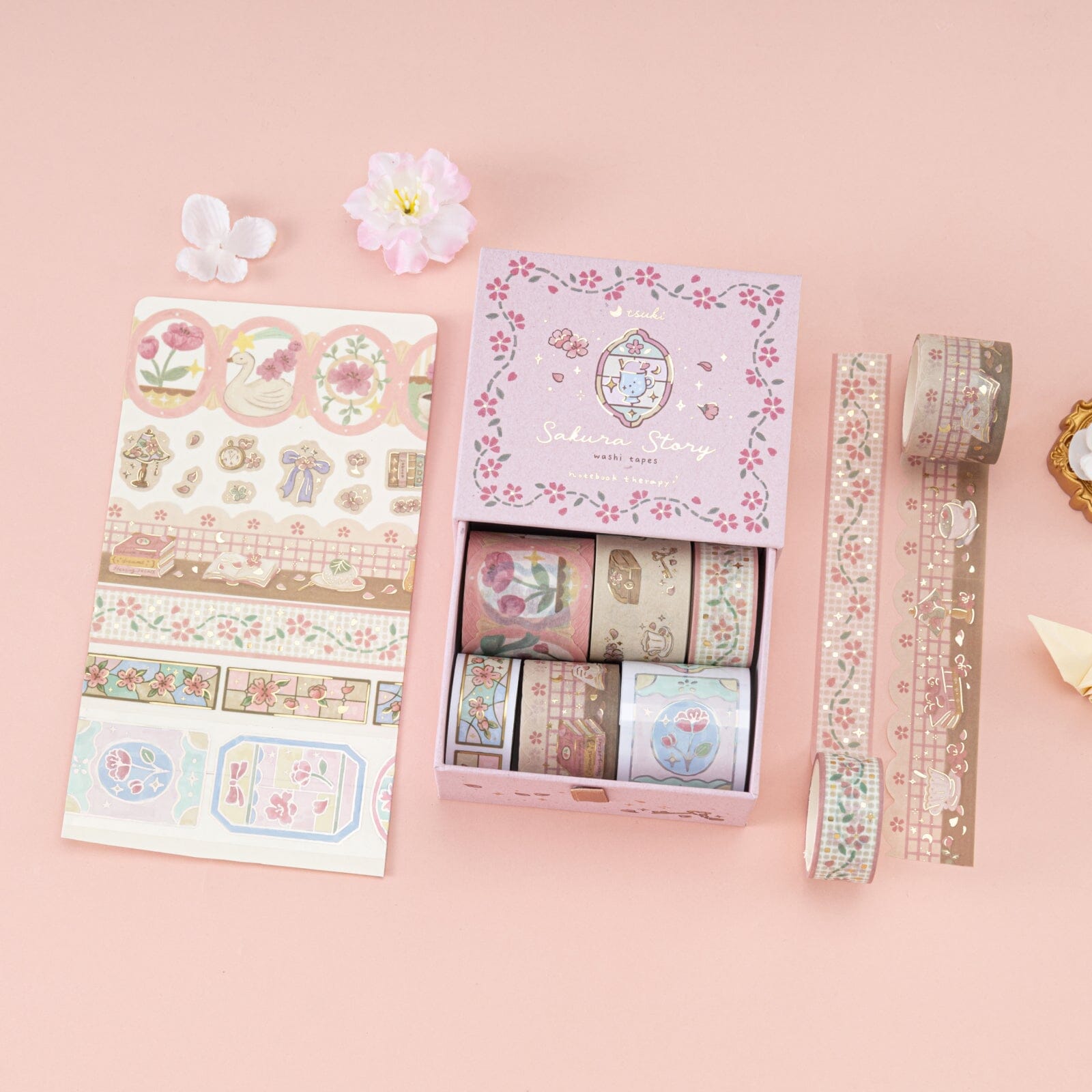 Tsuki 'Sakura Story' Washi Tape Set ☾