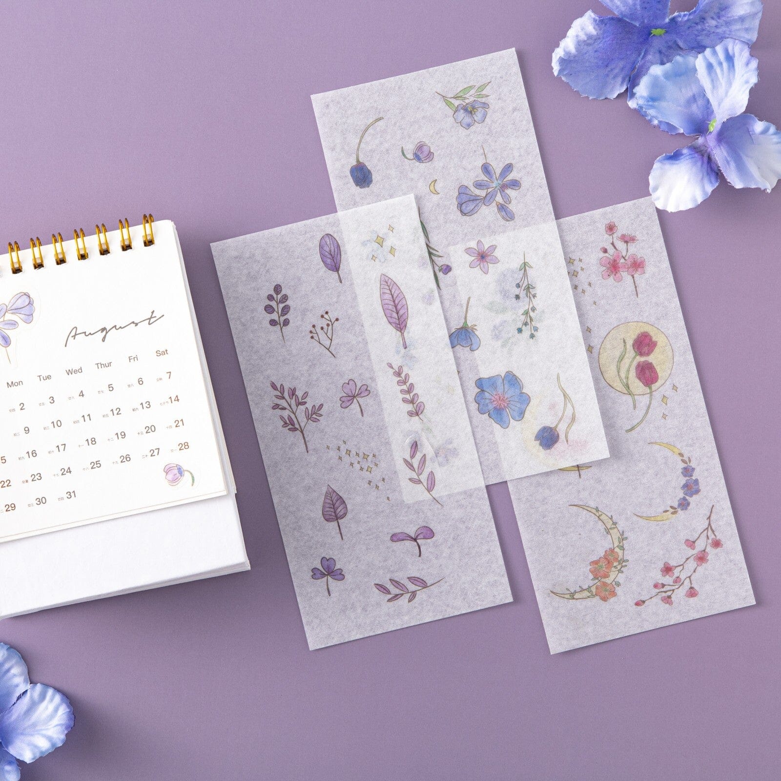 Tsuki 'Watercolour Garden' Stickers - Set Of 10