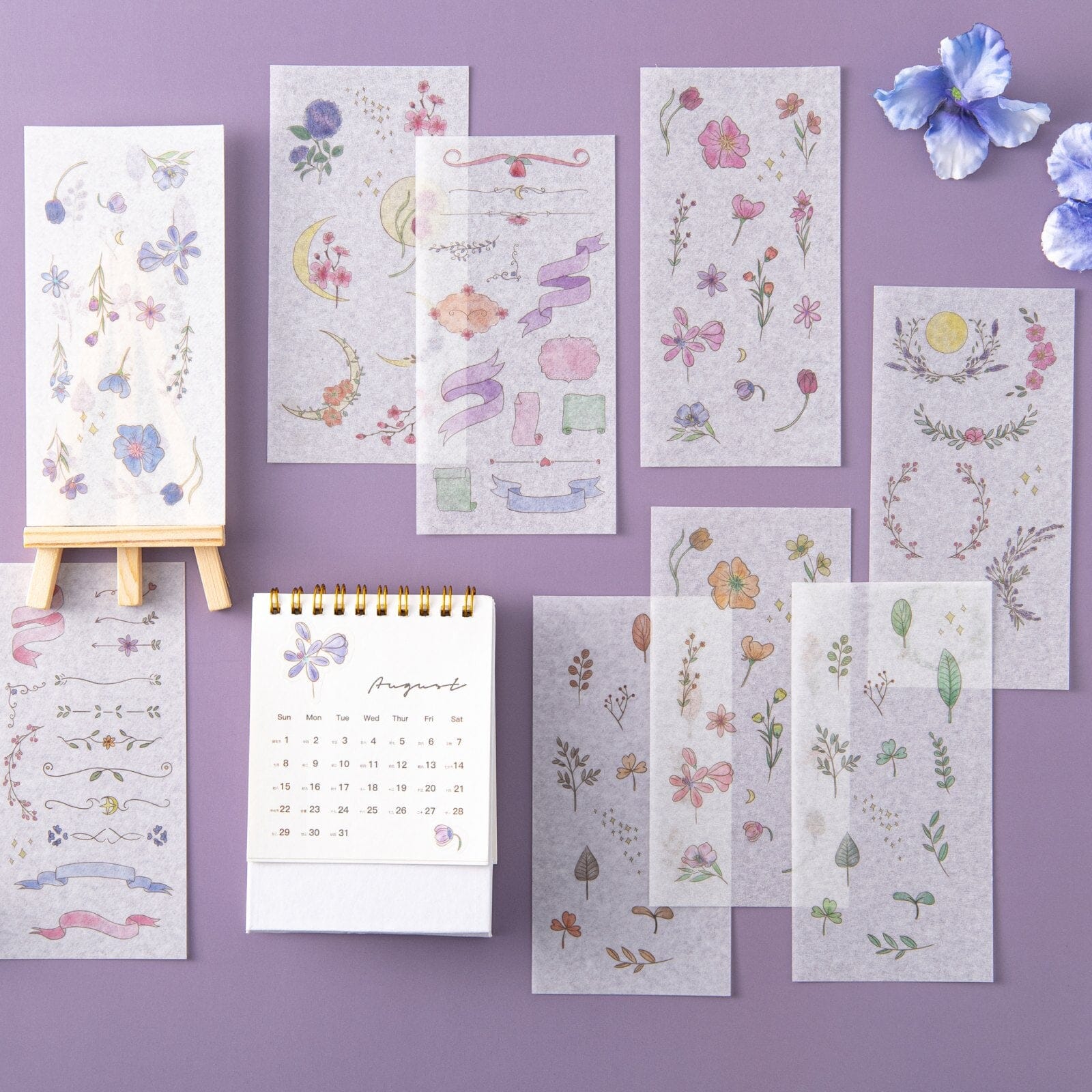 Tsuki 'Watercolour Garden' Stickers - Set Of 10