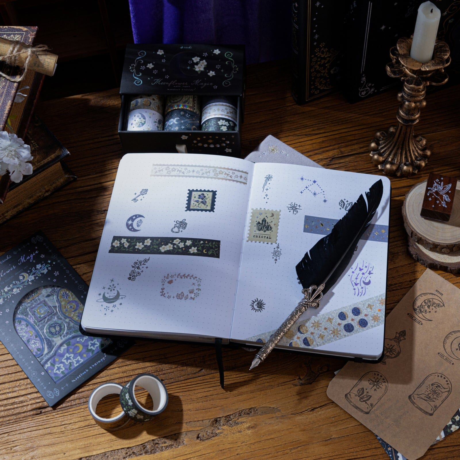 Tsuki 'Moonflower Magic' Washi Tape Set ☾