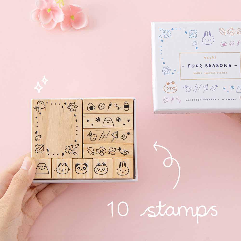 Tsuki 'Four Seasons' Bullet Journal Stamp Set ☾ @milkkoyo x NotebookTherapy