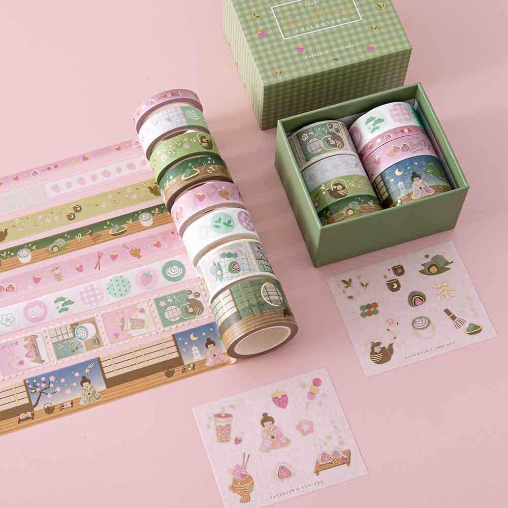 Tsuki 'Matcha Ichigo' Washi Tape Set ☾