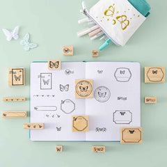 Tsuki 'Flutter + Dream' Bullet Journal Stamp Set by Notebook Therapy x Pelinkan ☾