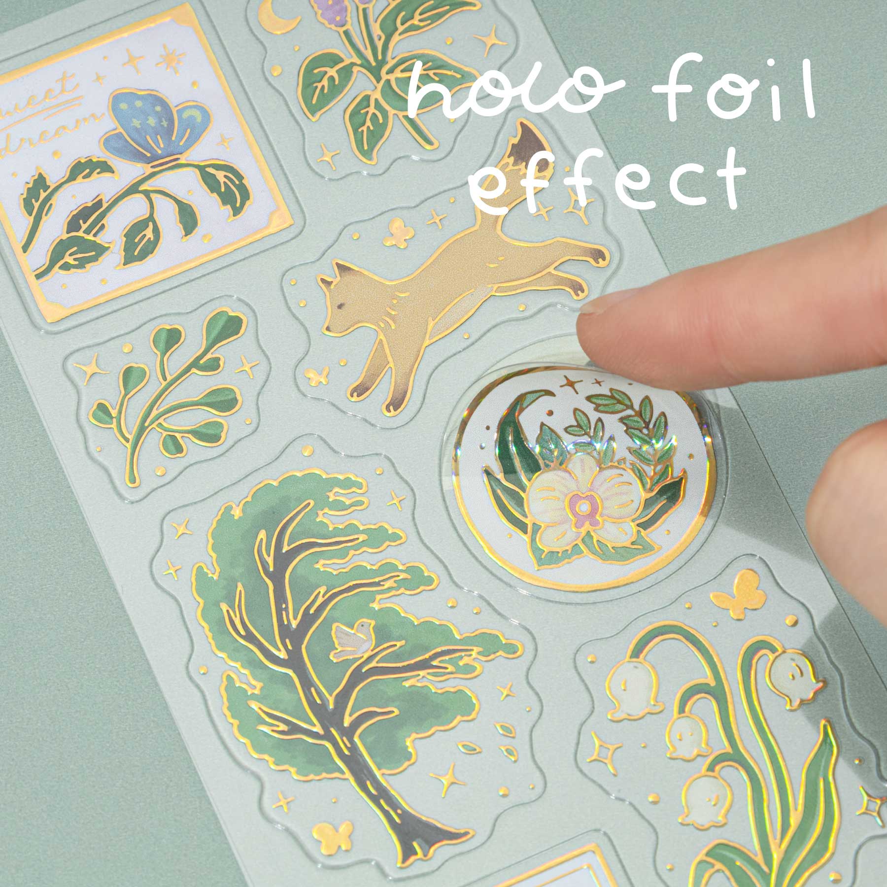 Tsuki 'Secret Garden' 3D Foil Sticker Set ☾