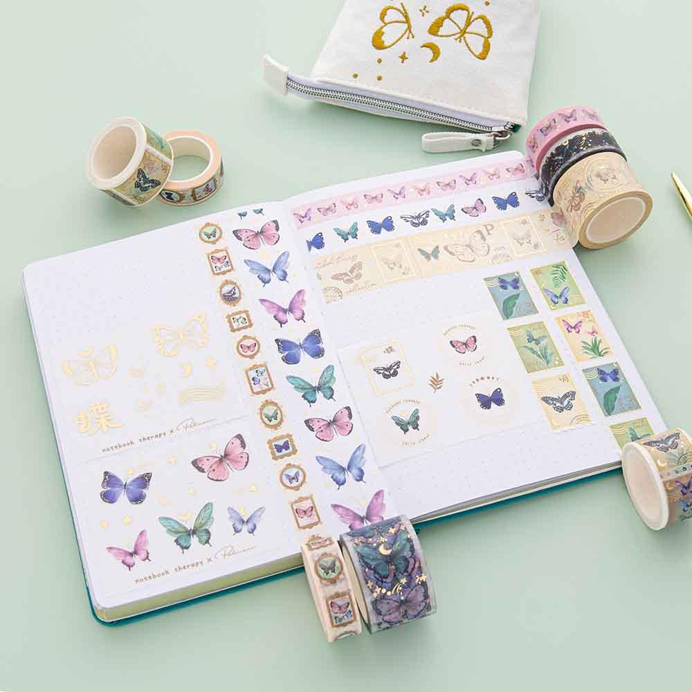 Tsuki 'Flutter + Dream' Washi Tape Set by Notebook Therapy x Pelinkan ☾