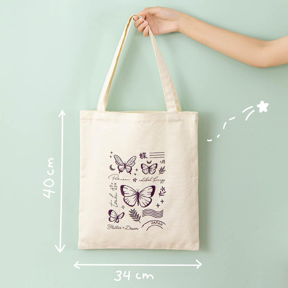 Tsuki 'Flutter + Dream' Tote Bag by Notebook Therapy x Pelinkan ☾