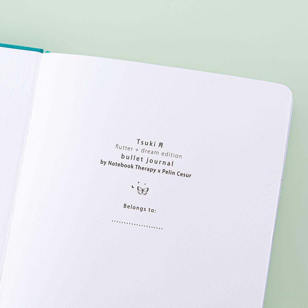 Tsuki Teal Sky 'Flutter + Dream' Limited Edition Bullet Journal by Notebook Therapy x Pelinkan ☾