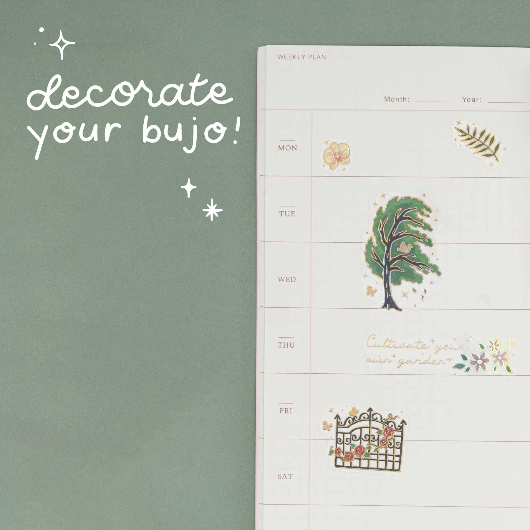 Tsuki 'Secret Garden' 3D Foil Sticker Set ☾
