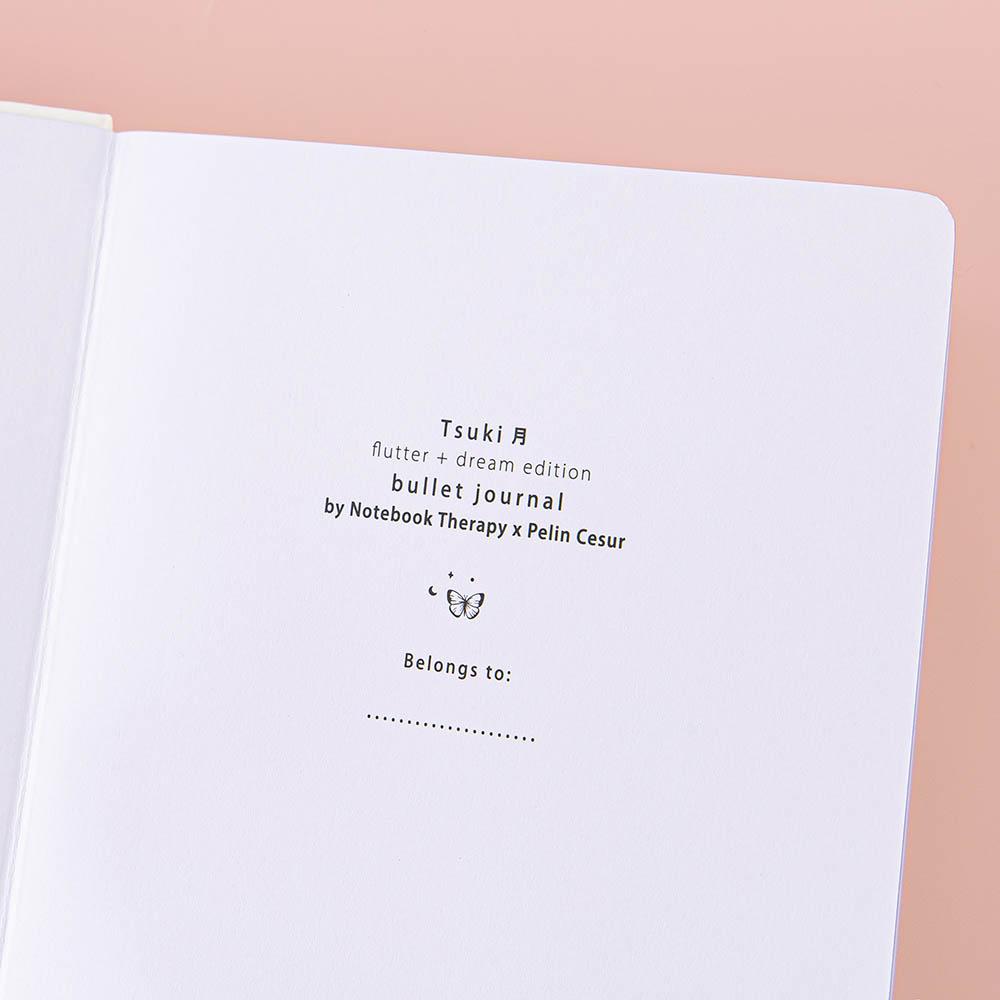 Tsuki Cloud White 'Flutter + Dream' Limited Edition Bullet Journal by Notebook Therapy x Pelinkan ☾