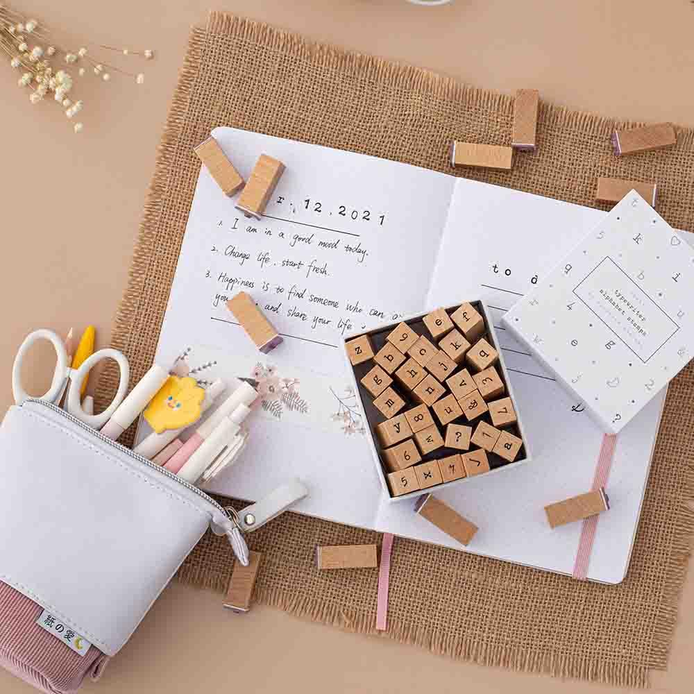 Tsuki Bullet Journal Typewriter Style Alphabet Stamp Set ☾