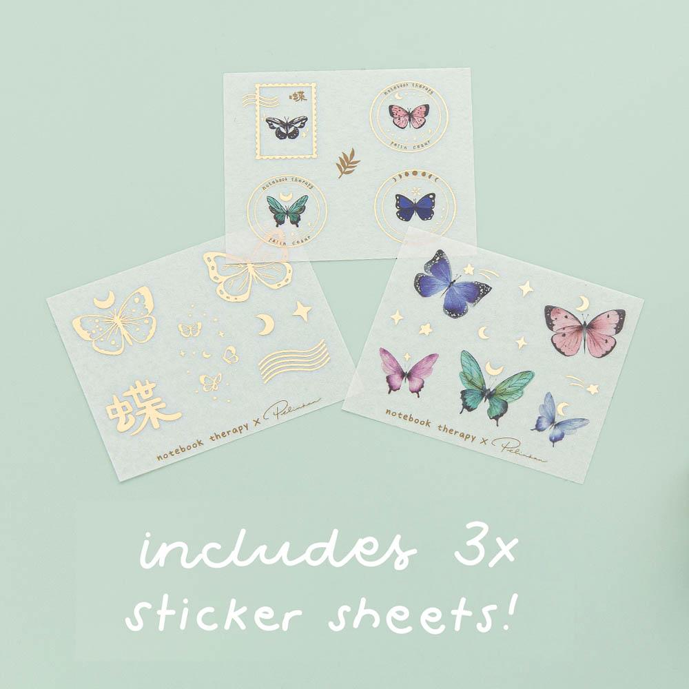 Tsuki 'Flutter + Dream' Washi Tape Set by Notebook Therapy x Pelinkan ☾