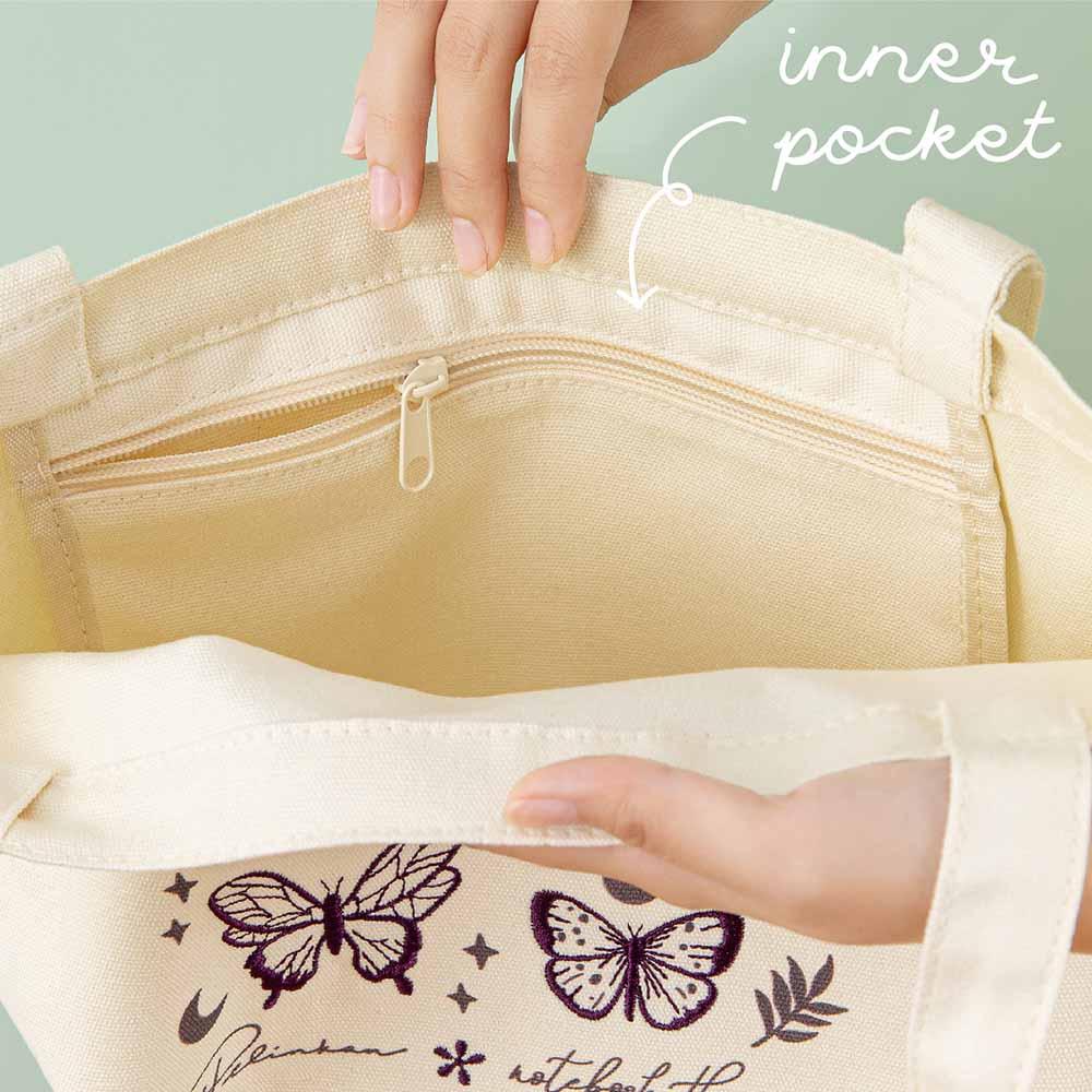 Tsuki 'Flutter + Dream' Tote Bag by Notebook Therapy x Pelinkan ☾