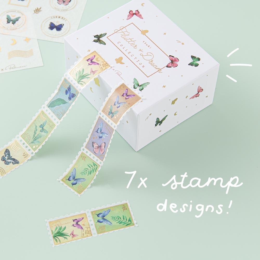 Tsuki 'Flutter + Dream' Washi Tape Set by Notebook Therapy x Pelinkan ☾