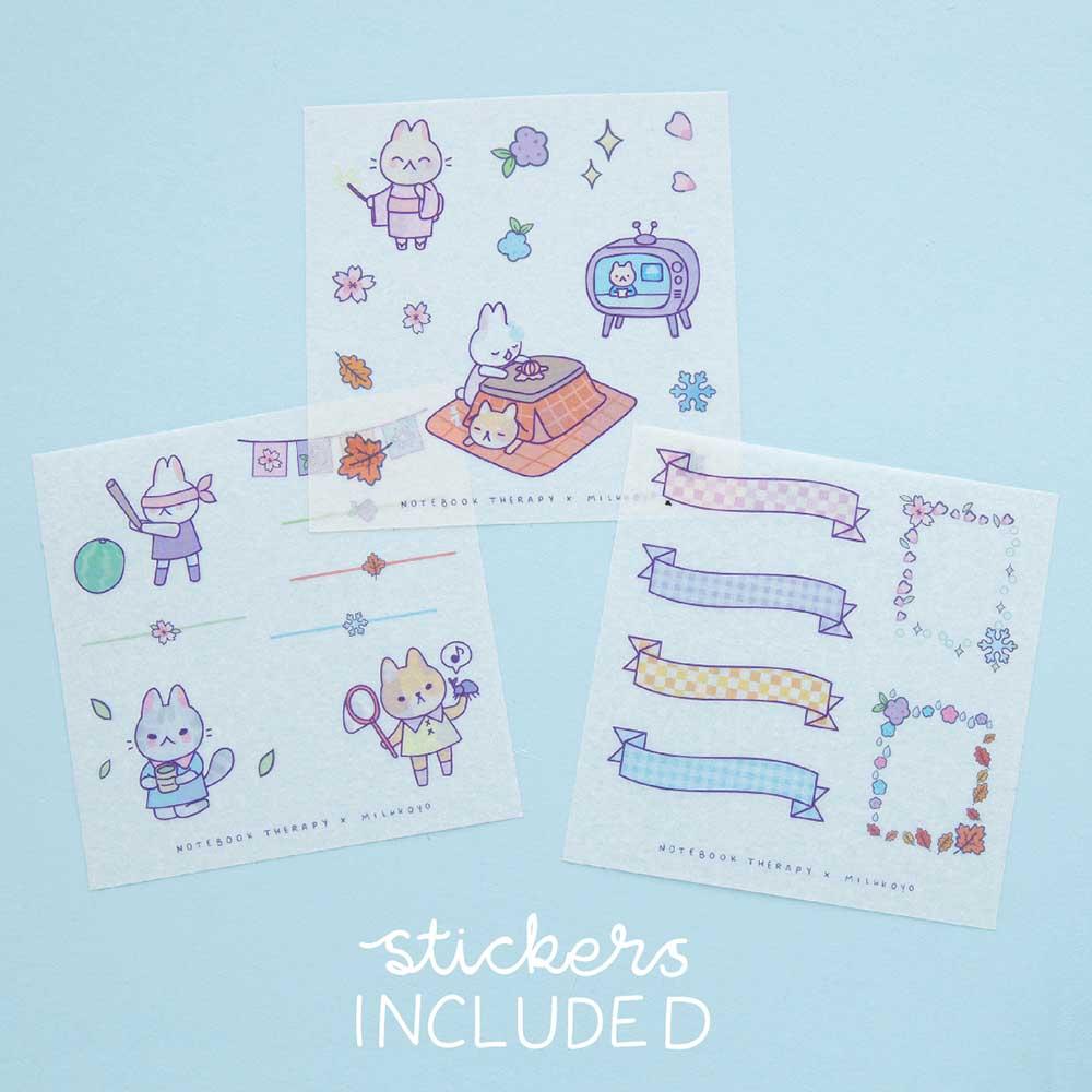 Tsuki 'Four Seasons' Washi Tape Set ☾ @milkkoyo x NotebookTherapy