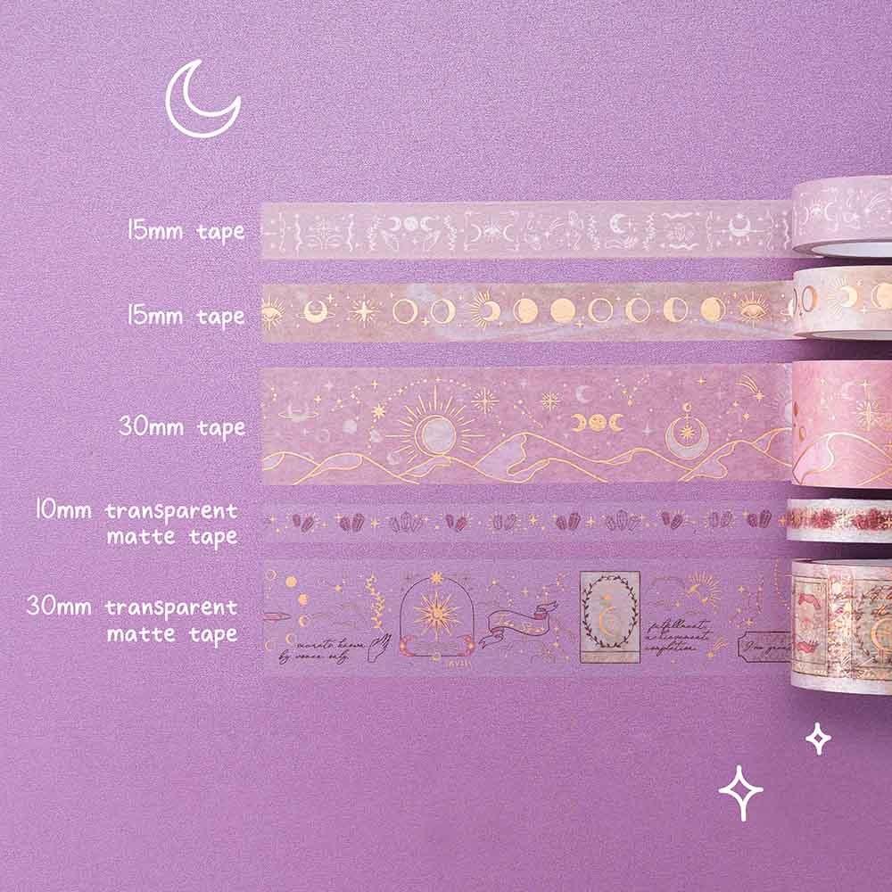 Tsuki 'Moonlit Blush' Washi Tape Set ☾