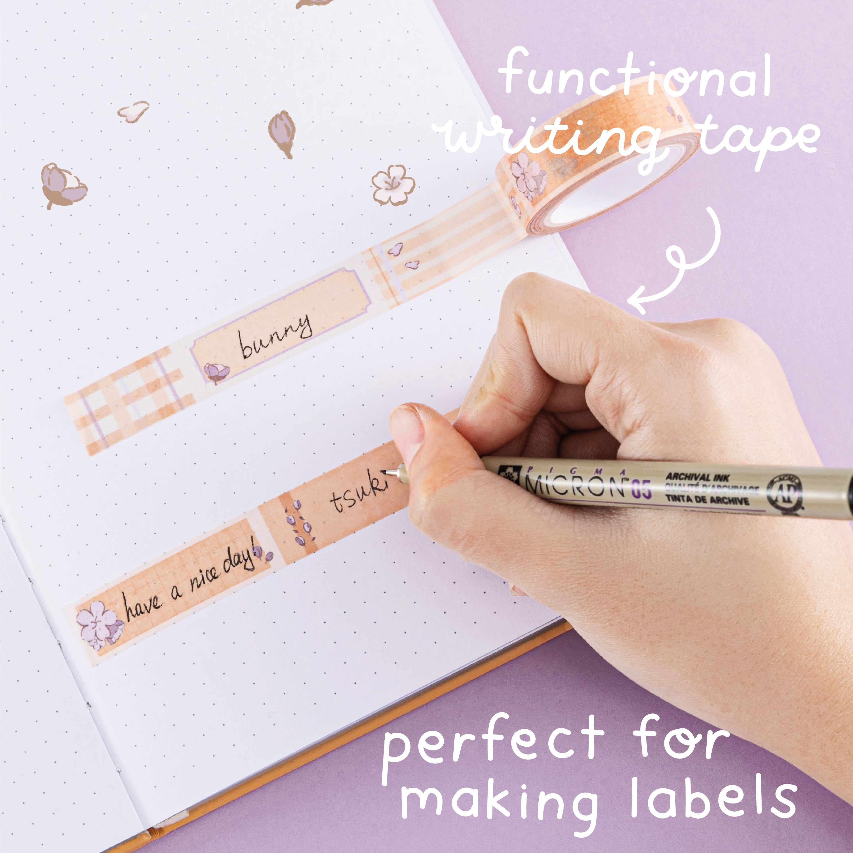Tsuki 'Bunny Blush' Washi Tape Set ☾ x @blossom_bujo