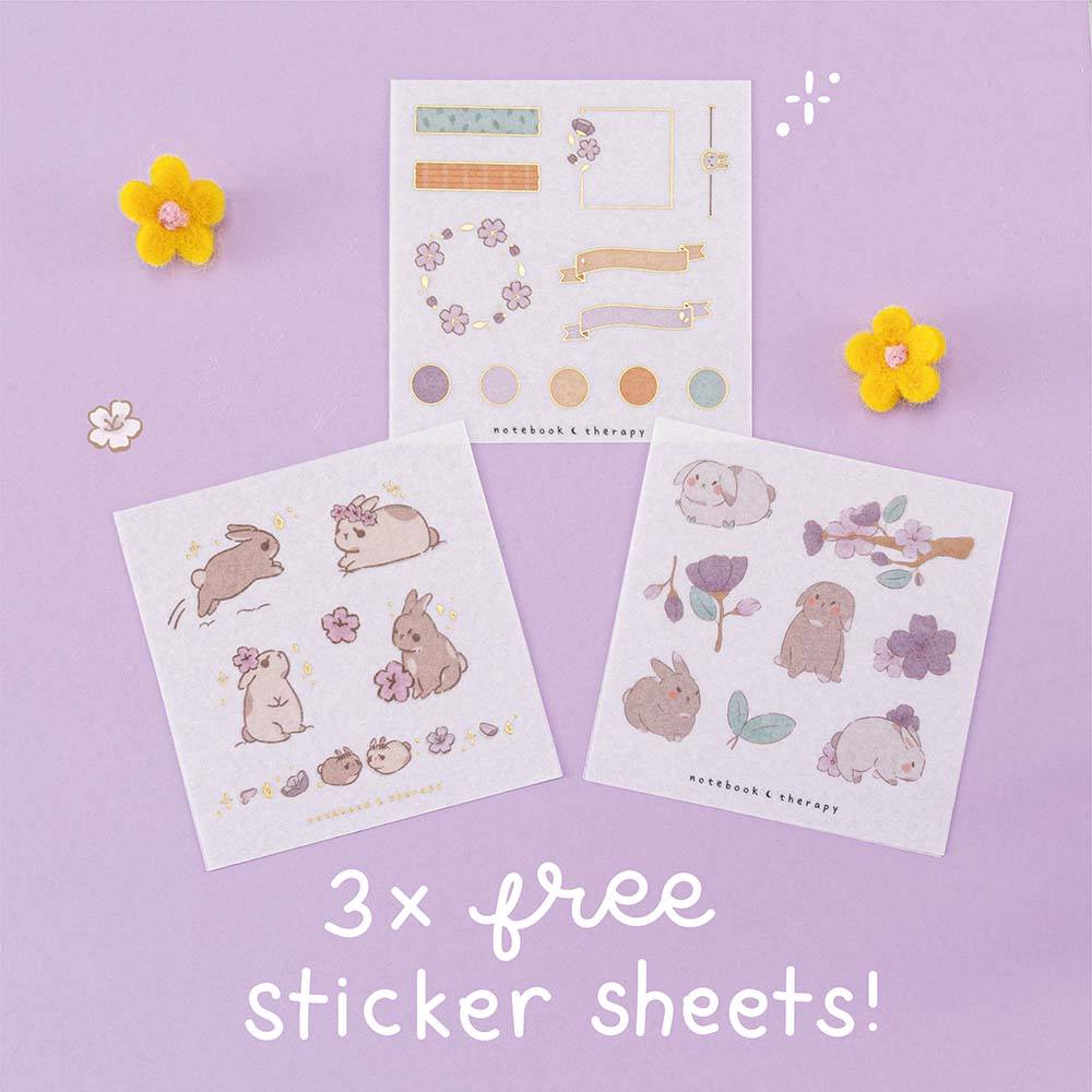 Tsuki 'Bunny Blush' Washi Tape Set ☾ x @blossom_bujo