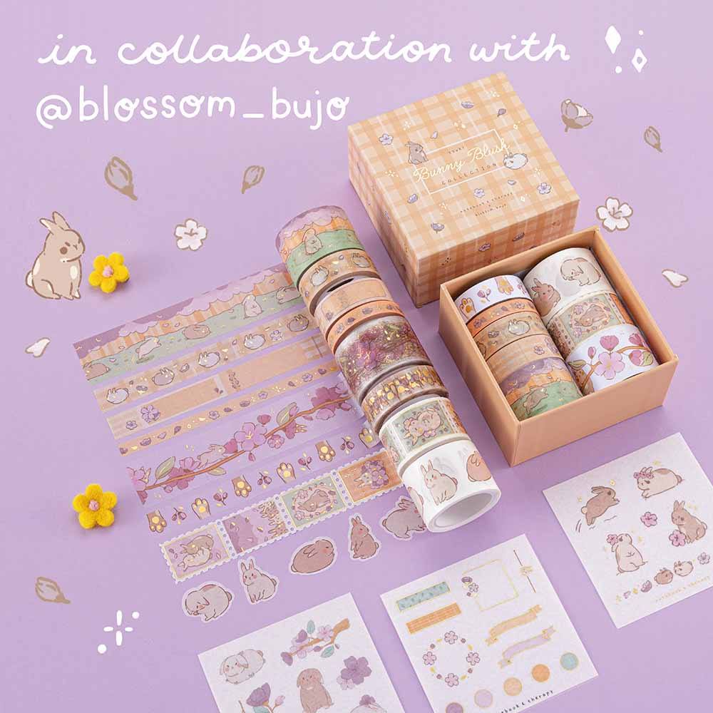 Tsuki 'Bunny Blush' Washi Tape Set ☾ x @blossom_bujo
