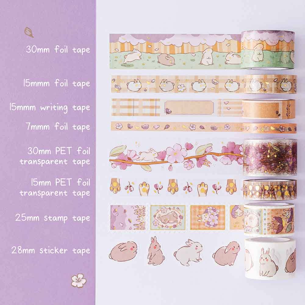 Tsuki 'Bunny Blush' Washi Tape Set ☾ x @blossom_bujo