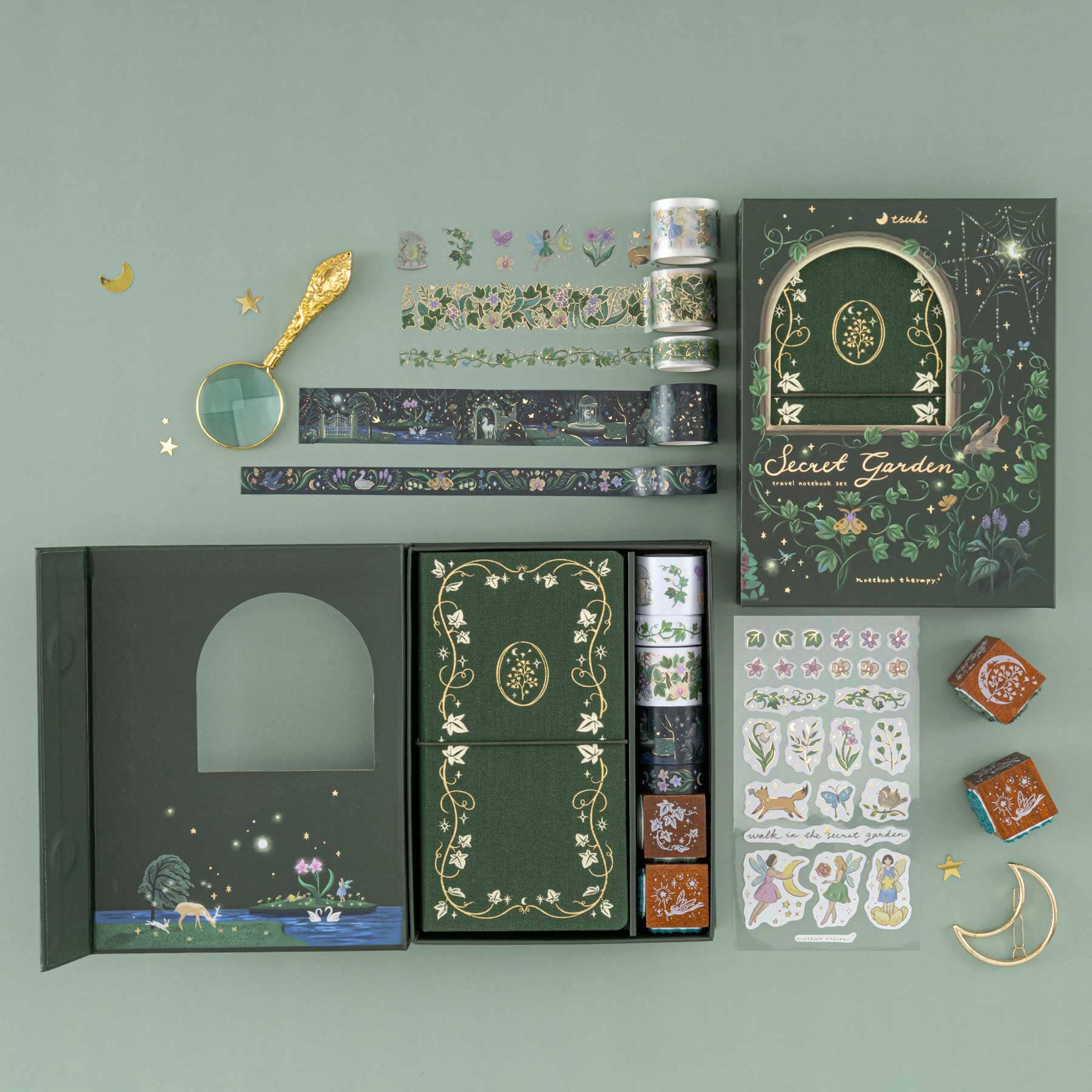 Tsuki 'Secret Garden' Travel Notebook Gift Set ☾