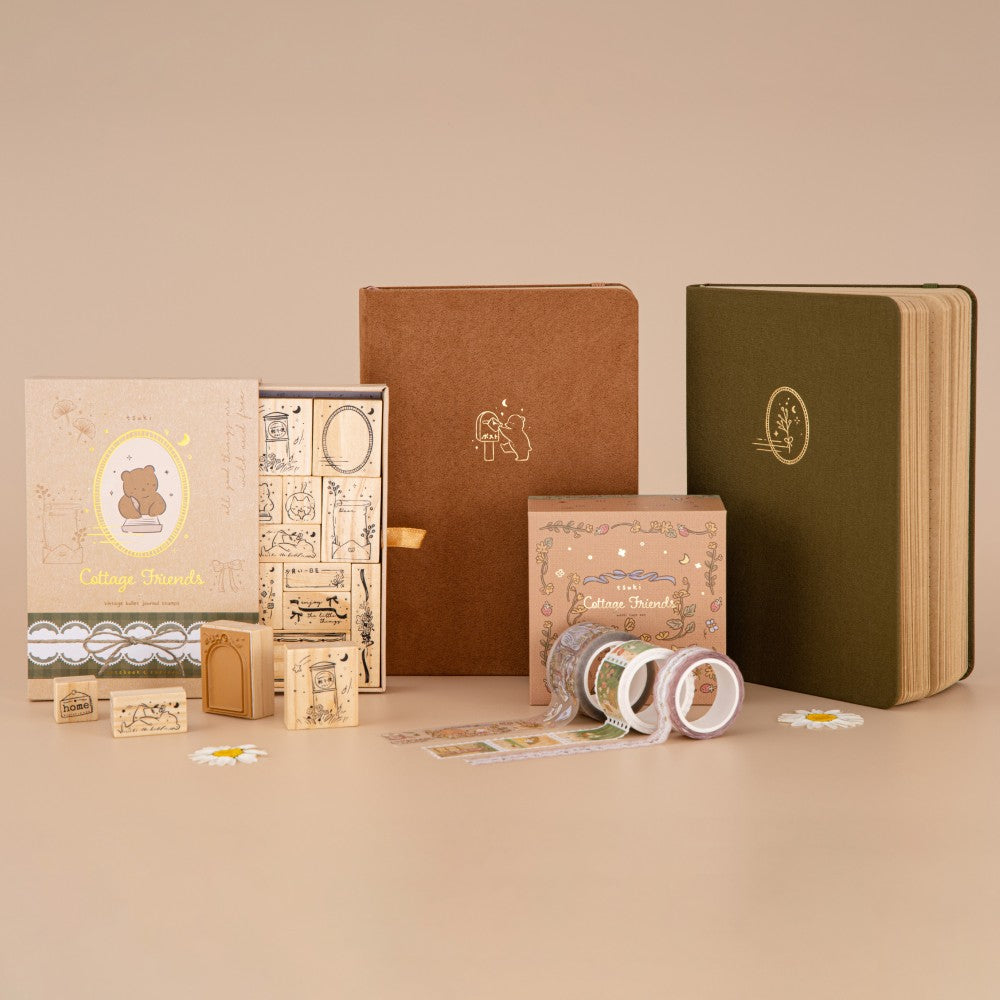 Tsuki 'Cottage Friends' Kraft Paper Limited Edition Bullet Journals ☾